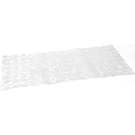 Tapis de Bain Antidérapant - 1 Pièce - Résine Transparente - Ventouses Adhérentes - Salle de Bain et Douche - 35 x 70 cm (1/2)
