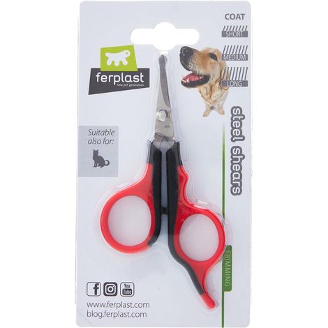 Ferplast Forbici per Tosatura Cani e Gatti, Lame in Acciaio inox e Punte Arrotondate, Adatto a Pelo Corto, Medio e Lungo (1/3)
