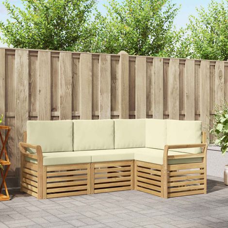 vidaXL Sofagarnituren 4 pcs Weiß und Creme 190 x 130,5 x 73 cm (1/5)