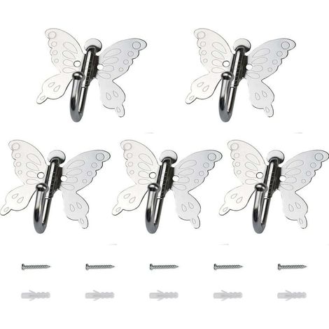 SHINING HOUSE Handtuchhalter-Wandhaken, kompatibel mit Mädchenzimmer, 5er-Pack Wandhaken, kompatibel mit Mantel, Schal, Mütze, Handtuch, Bademantel, Schlüssel. (1/5)