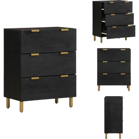 Buffet noir 60x33x75 cm bois d'ingénierie - Buffet - Buffets - Meuble De Rangement - Meuble Buffet (1/5)