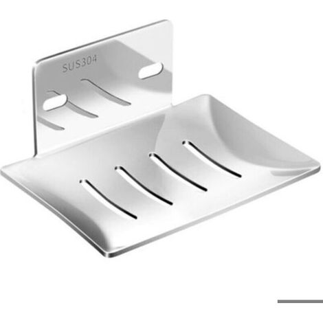BelleRise - Porte-Savon Mural Auto-Adhésif Inox Argenté – Sans Perçage, Design Moderne, Étanche – Pour Salle de Bain, Éponge & Brosse (1/5)