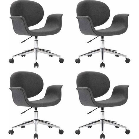 Maison Exclusive - Drehbare Esszimmerstühle 4 Stk. Grau Stoff (1/5)