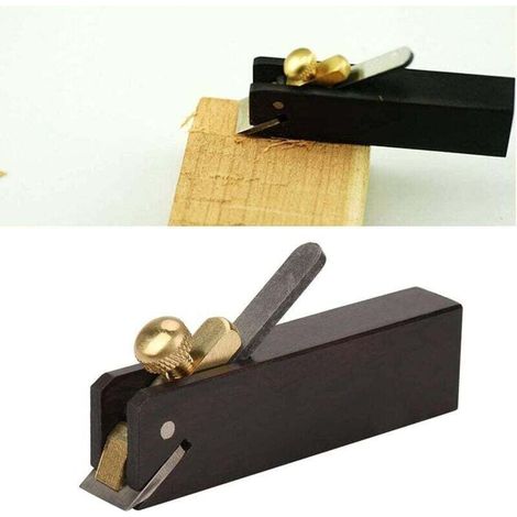 Piece (Black) Mini Ebony Plane, DIY Cable Carpenter Wood Cutting Tool, Small Hand Plane, Wood Chamfer, Woodworking, Wood Plane MUMU (1/4)