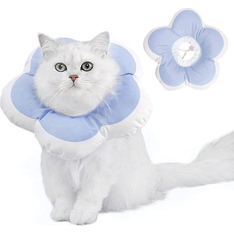 Collier de protection pour chat, collier souple et ajustable, protège les animaux des points de suture et des blessures. (1/5)