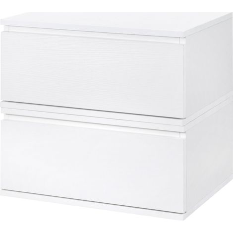 HOMCOM Set Comodini Sospesi 2 Pezzi con Cassetto per Camera da Letto Bianchi (1/5)