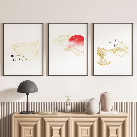 Lot de 3 Affiches / Posters Triptyque - Boho - 3 Affiches - 70x100 cm (Cadres non fournis) - Photo pleine page (1/5)