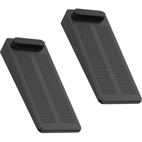 Set di 6 fermaporta in gomma morbida,regolabili in altezza,9,4 cm 4 cm 1,5 cm,atossici e inodori,pavimenti in cemento e parquet (nero) (1/5)