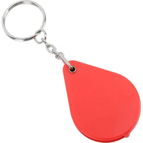 Porte-clés loupe 10x pliable et portable avec anneau porte-clés pour la lecture en extérieur (rouge)