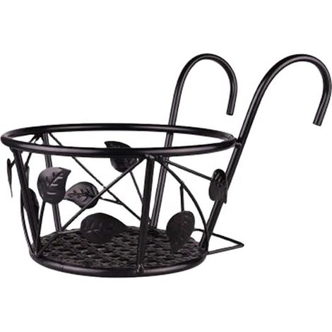 Panier suspendu moderne en métal à double crochet – Idéal pour pergola, balcon et terrasse (1/4)