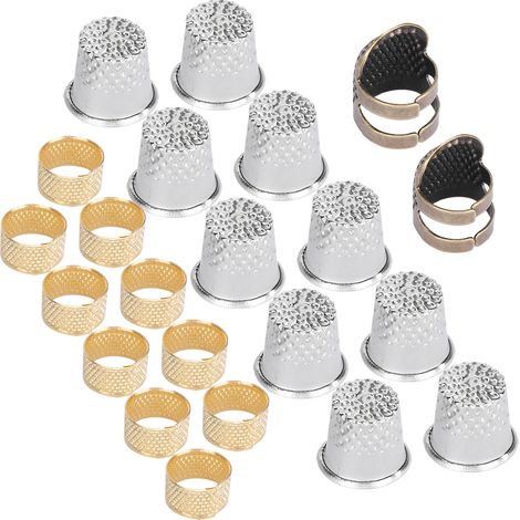 Set verstellbarer Messingfingerhüte zum Fingerschutz, Stricken und Basteln (1/5)