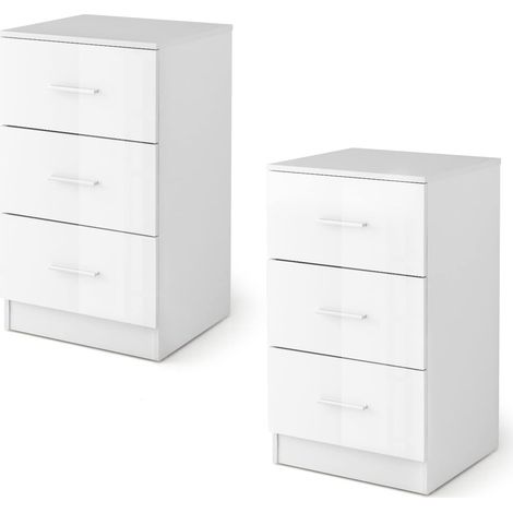 COSTWAY Set de 2 Archivador con 3 Cajones Armario de Almacenamiento Gabinete Mueble para Oficina Hogar