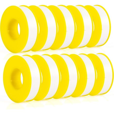 10 rolls (30 meters each), Teflon tape, plumber's tape, PTFE tape, sealing tape, water pipe sealing tape, duct tape, yellow shell (1/5)