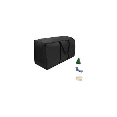 Litzee – Aufbewahrungstasche für Outdoor-Kissen – Wasserabweisendes 210D Oxford-Gewebe – Größe S 116 x 47 x 51 cm – Schwarze Tasche mit Reißverschluss – Crezuo