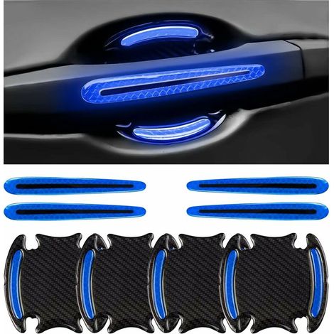 protectores antiarañazos para manijas de puertas de coche, película autoadhesiva para manijas de puertas de coche, pegatinas 3D para manijas de puertas (azul)