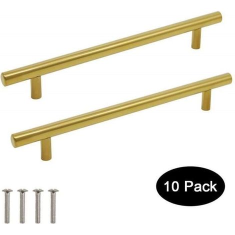 Poignée De Meuble - Barre De Porte En T - Acier Inoxydable - Pour Armoires Et Tiroirs De Cuisine Salle De Bain Bureau - 160 Mm (1/5)