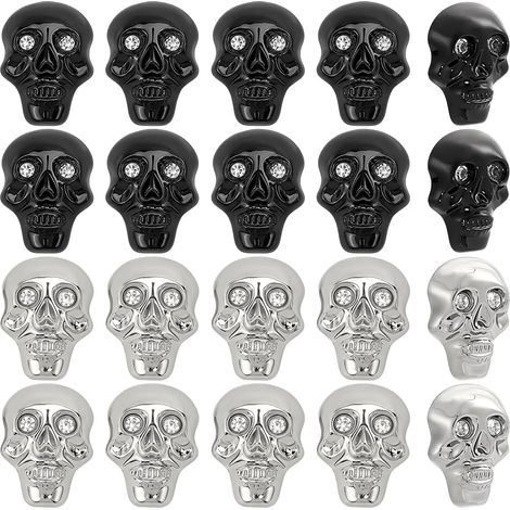 20 pièces Rivets Décoratifs en Alliage Tête de Mort 2 Couleurs Style Punk Métal à Vis Arrière pour Ceinture Vêtements Portefeuille Sac à Main Artisanat (1/5)