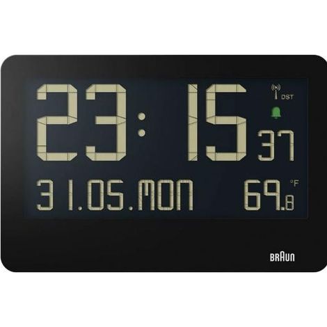 Braun BC 14 Orologio da Parete Digitale Nero Radiocomandato