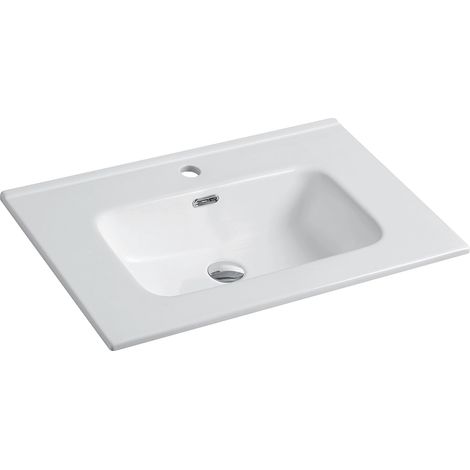 Lavabo da Incasso 70 cm in Ceramica Bianca Mod. Civit