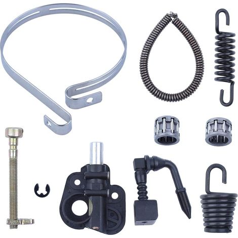 Pompe à huile AV ressort tendeur de chaîne kit de bracelet de frein pour Partner 350 351 tronçonneuse roulement à aiguilles E-Clip pièces de rechange (1/5)