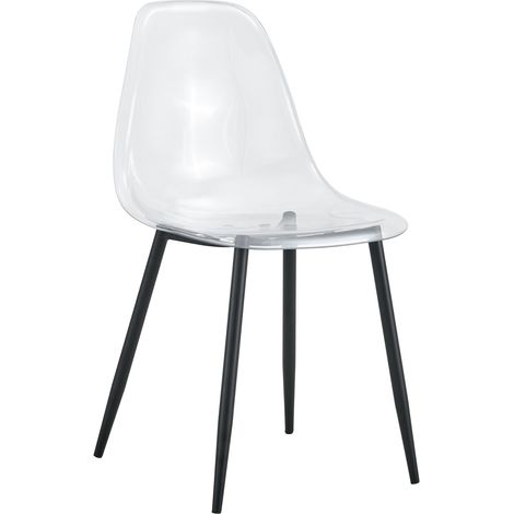 Set de 4 sillas de comedor transparentes de plástico con patas de metal negro MODENUIT (1/5)