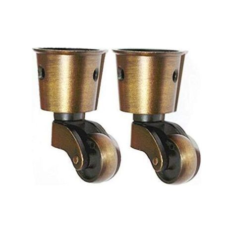 Set of 2 solid brass casters – Maximum load 150kg – 3 hole fixing – Silent casters for heavy furniture (1/3)