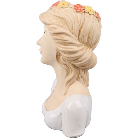 Vases décoratifs modernes en céramique représentant une tête de femme timide, style moderne, pour les amoureux des plantes (unisexe, blanc). (1/5)