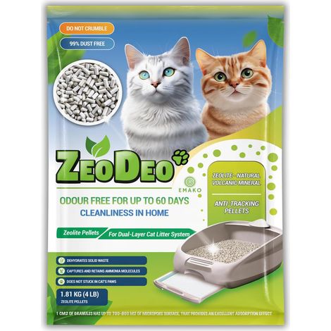 litière pour Chats à la zéolite Naturelle pour systèmes de litière pour Chats à Double Couche 1.8 kg -4Lb (1/5)