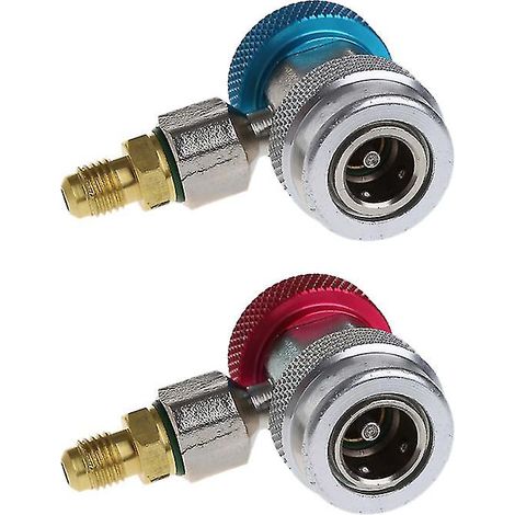 2 adaptateurs de connexion rapide pour climatisation automobile (Fréon R134a) avec collecteur de climatisation réglable