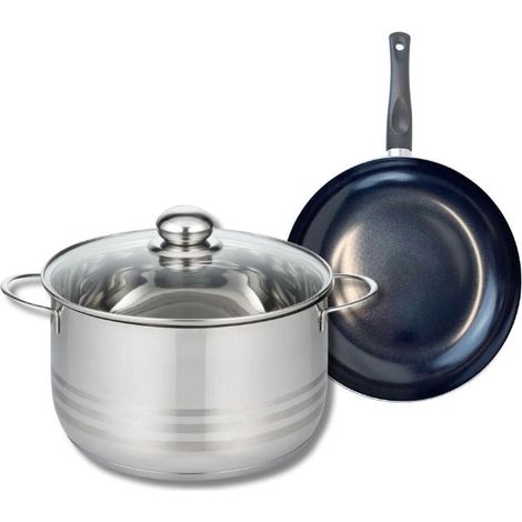 Ensemble de 1 Poêle de cuisson 20 cm et 1 faitout 24 cm Elo Prima Brillant (1/5)
