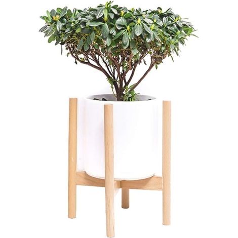 Pflanzenständer, verstellbarer Pflanzenständer, Blumentopfständer aus Holz, Blumentopfgestell aus Holz, Pflanzenständer für drinnen und draußen (1/4)
