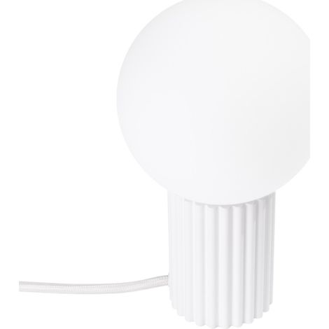 Lampada da scrivania moderna, corpo bianco scanalato, sfera in vetro bianco, interruttore per corridoio, soggiorno, 1xG9 8W HALO Sollux Lighting (1/5)