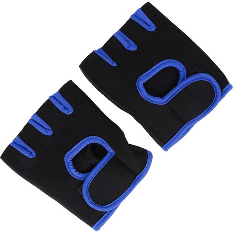 Protège-poignets de sport réglables, gants de gym sans doigts pour le patinage et l'haltérophilie, bleu royal, taille M (1/5)
