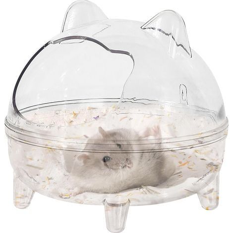 Bain de sable pour hamster - Salle de bain - En acrylique transparent - Pour hamster - Baignoire - Toilettes pour hamster - Sable de salle de bain - Bac à sable (1/5)