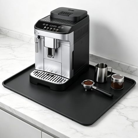 Tapis Silicone Machine à Café 50x40 cm, Antidérapant avec Rebords (1/5)