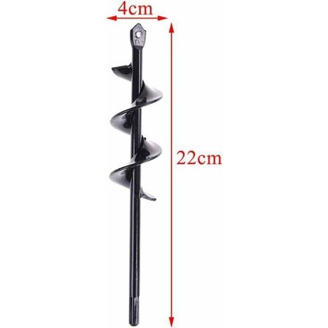 Tarière de jardin, tarière de jardin, tarière en spirale Tarière électrique Tarière électrique, perceuse rotative de jardin, outil de plantation pratique (220×40mm) (1/3)