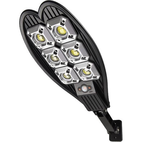 Lampe solaire extérieure à 6 yeux avec détecteur de présence, éclairage public LED COB 108 cœurs et télécommande. (1/5)