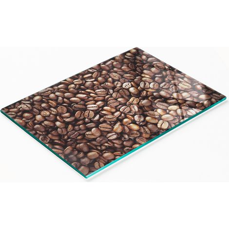Tablero decorativo multifuncional de vidrio templado con diseño de granos de café, 80x52 cm. (1/5)