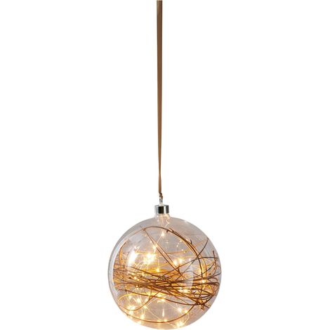 EGLO LED-Weihnachtskugel für Innen, beleuchtete Glaskugel zum Aufhängen Ø 20 cm, Leuchtkugel zum Hängen, extra-warmweiß, Strom-Betrieb (1/5)