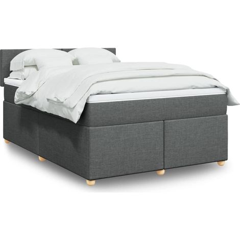 Boxspringbett mit Matratze Dunkelgrau 140x200 cm Stoff (1/5)
