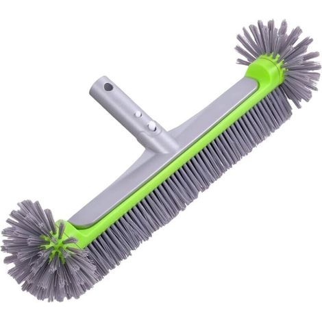 Balai Brosse Piscine Brosse Piscine Liner 17,5″, Balai Piscine Brosse pour Piscine, Tête de Brosse de Piscine Détachable avec Poils Robustes Poignée en Aluminium EZ Clip,Sans tige télescopique (1/5)