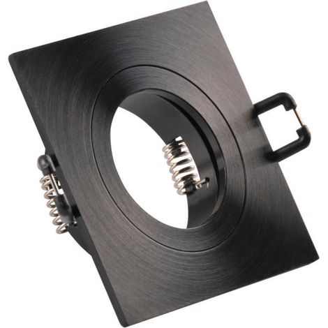 Faretto incasso quadrato nero GU10 FEBE Polux 323354
