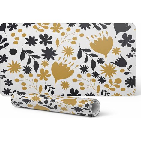Schutzmatte aus Vinyl für Unternehmen und Büros, florales Retro-Muster, 120 x 60 cm (1/5)