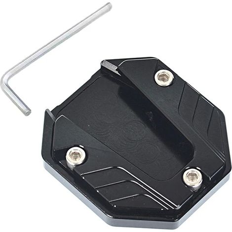 (Noir) Accessoires moto : rallonge de béquille latérale en alliage d'aluminium maxpower (1/4)