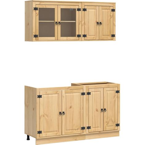 Maison Exclusive - Armadietto con porta SKI 4 pcs Marrone Miele Pino massello