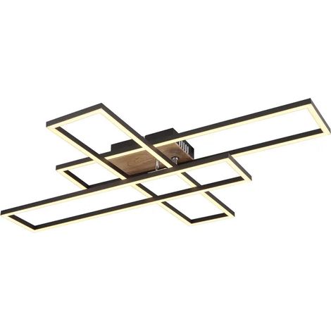 [GEBRAUCHT] B-Ware Globo Deckenleuchte Lampe Led Dakari Panel Holz Schwarz Drehbar 40 W Warmweiß