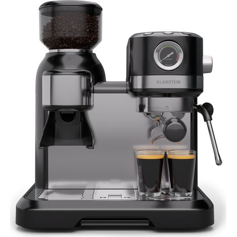 Klarstein Bella Café Cafetera espresso  Vintage  Molinillo  19 bar  Espuma de leche  manómetro  1150 W