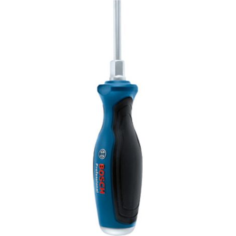 Bosch Professional 1600A01TG0 Schraubendreher mit flacher Klinge, Chrom-Vanadium, Softgrip-Griff mitKopf ofStahl, blau, SL5,5x100mm (1/5)