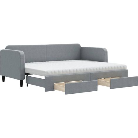 Maison Exclusive - Divano Letto Estraibile Cassetti Grigio Chiaro 80x200cm Tessuto
