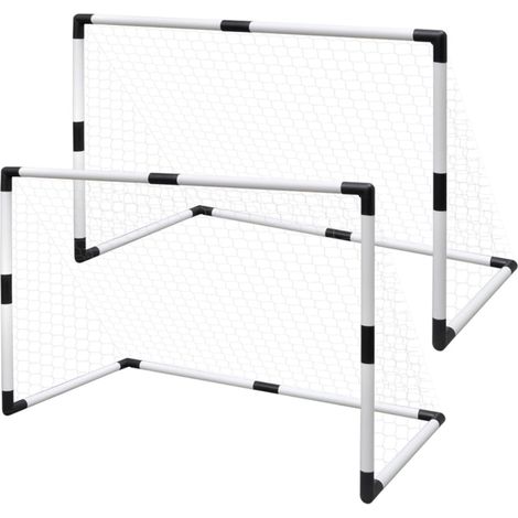 Set aus Mini-Fußballtor mit Netz für Kinder 2 Stück 91,5x48x61 cm